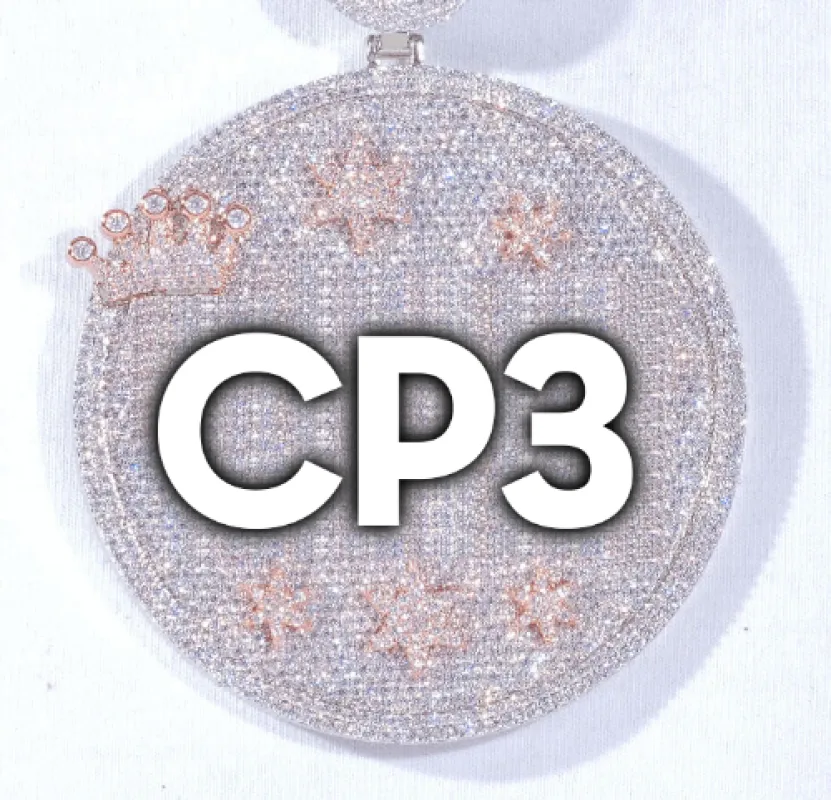 CUSTOM LETTER NECKLACE 3D BIG CROWN DISC made by The GUU Shop