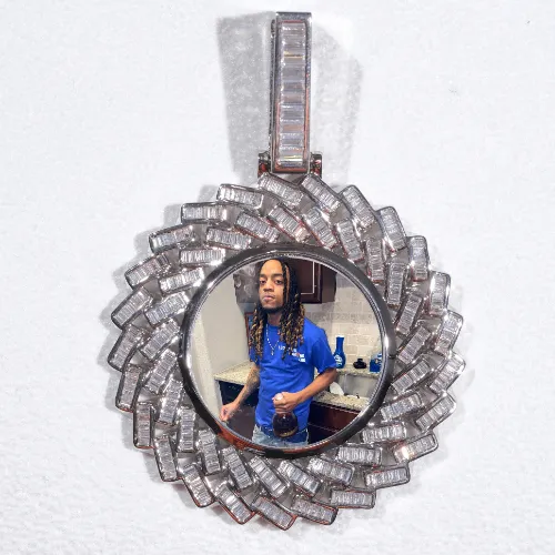 Large 3D Baguette Custom Picture Pendant sold by The GUU Shop