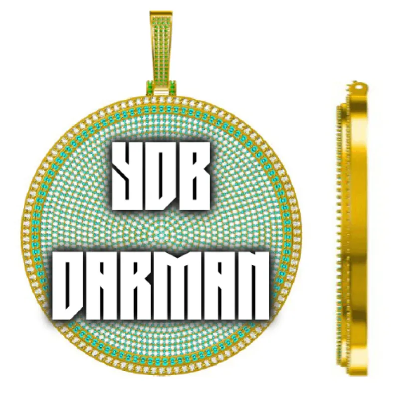 CUSTOM LETTER NECKLACE 3D BIG DISC made by The GUU Shop