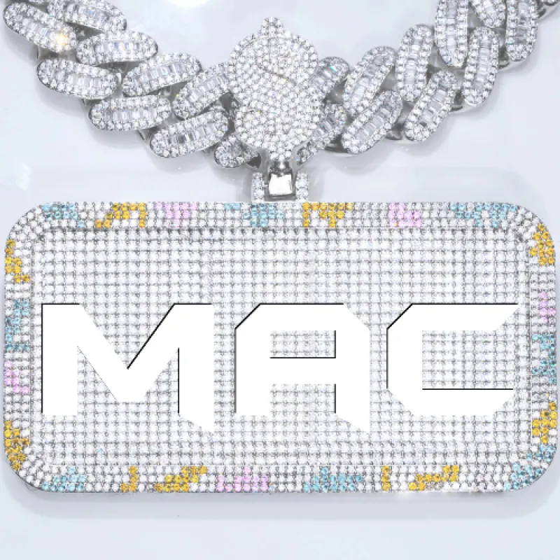 CUSTOM LETTER NECKLACE 3D COLORFUL SQUARE made by The GUU Shop