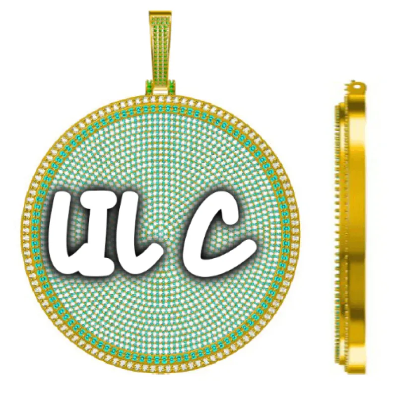 CUSTOM LETTER NECKLACE 3D BIG DISC made by The GUU Shop