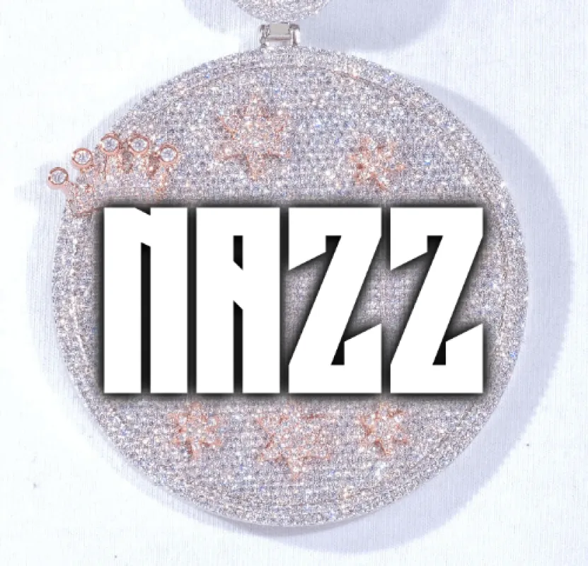 CUSTOM LETTER NECKLACE 3D BIG CROWN DISC made by The GUU Shop