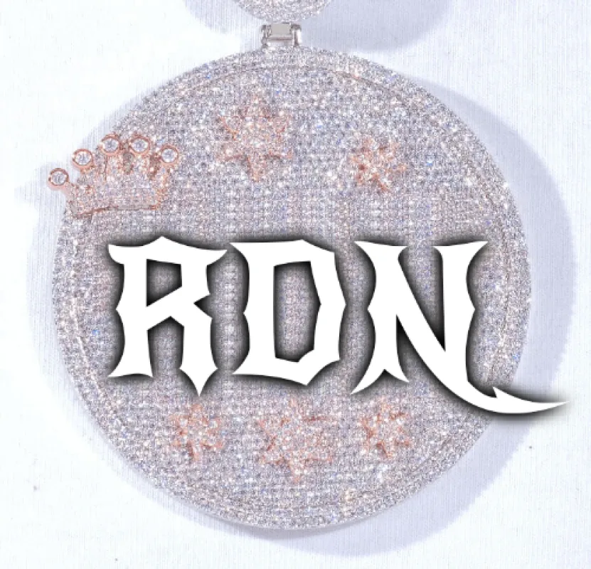 CUSTOM LETTER NECKLACE 3D BIG CROWN DISC made by The GUU Shop