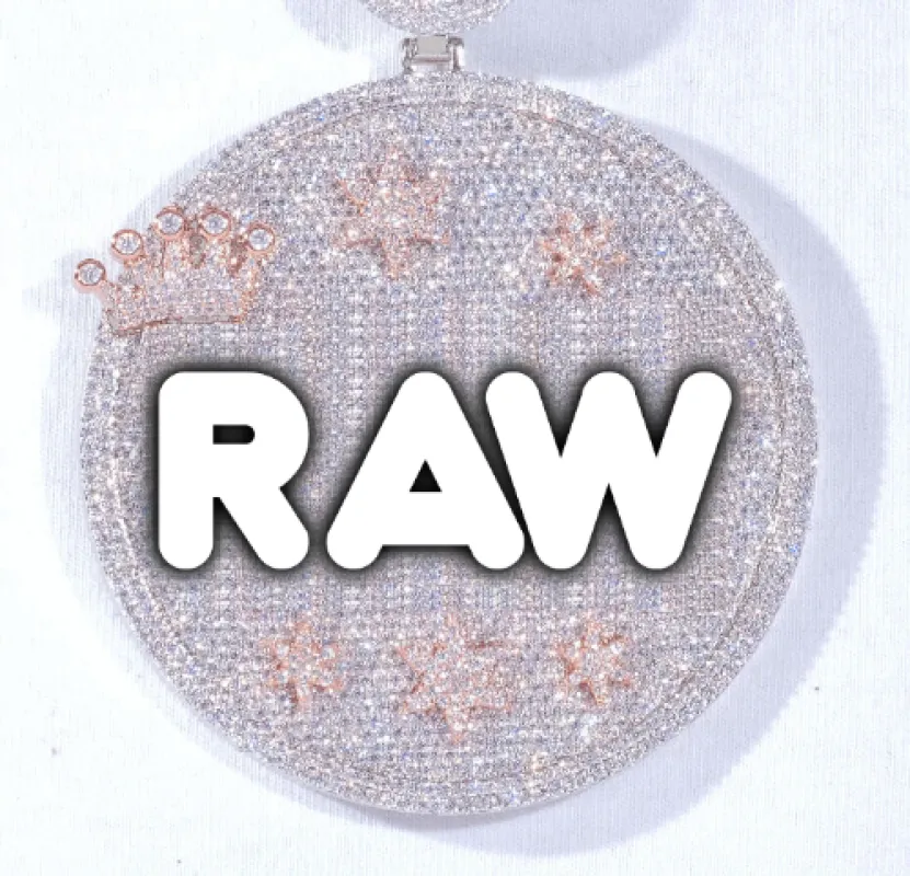 CUSTOM LETTER NECKLACE 3D BIG CROWN DISC made by The GUU Shop