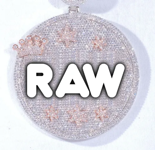 CUSTOM LETTER NECKLACE 3D BIG CROWN DISC sold by The GUU Shop