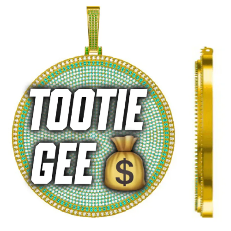 CUSTOM LETTER NECKLACE 3D BIG DISC made by The GUU Shop