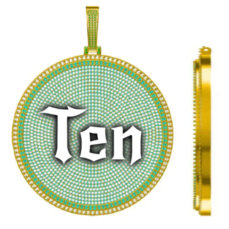 CUSTOM LETTER NECKLACE 3D BIG DISC made by The GUU Shop