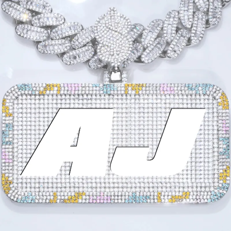 CUSTOM LETTER NECKLACE 3D COLORFUL SQUARE made by The GUU Shop