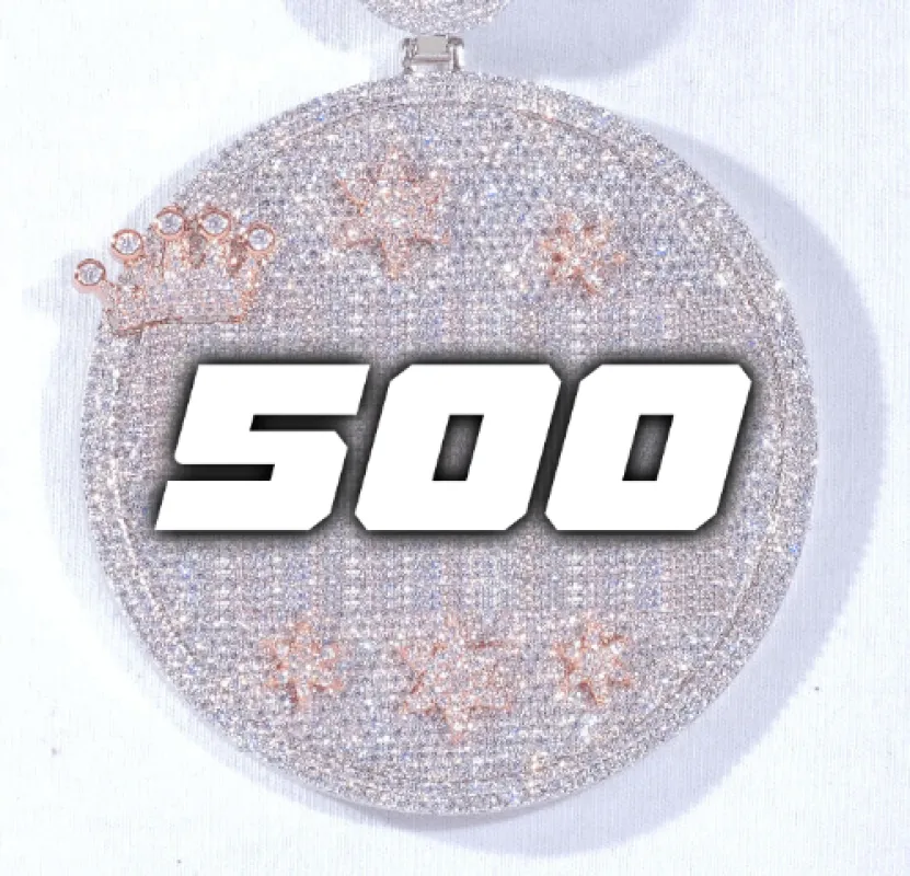 CUSTOM LETTER NECKLACE 3D BIG CROWN DISC made by The GUU Shop