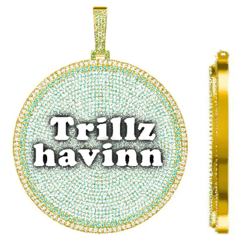 CUSTOM LETTER NECKLACE 3D BIG DISC made by The GUU Shop