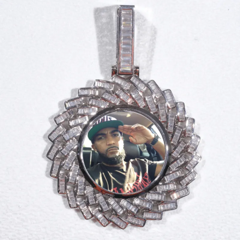 Large 3D Baguette Custom Picture Pendant made by The GUU Shop