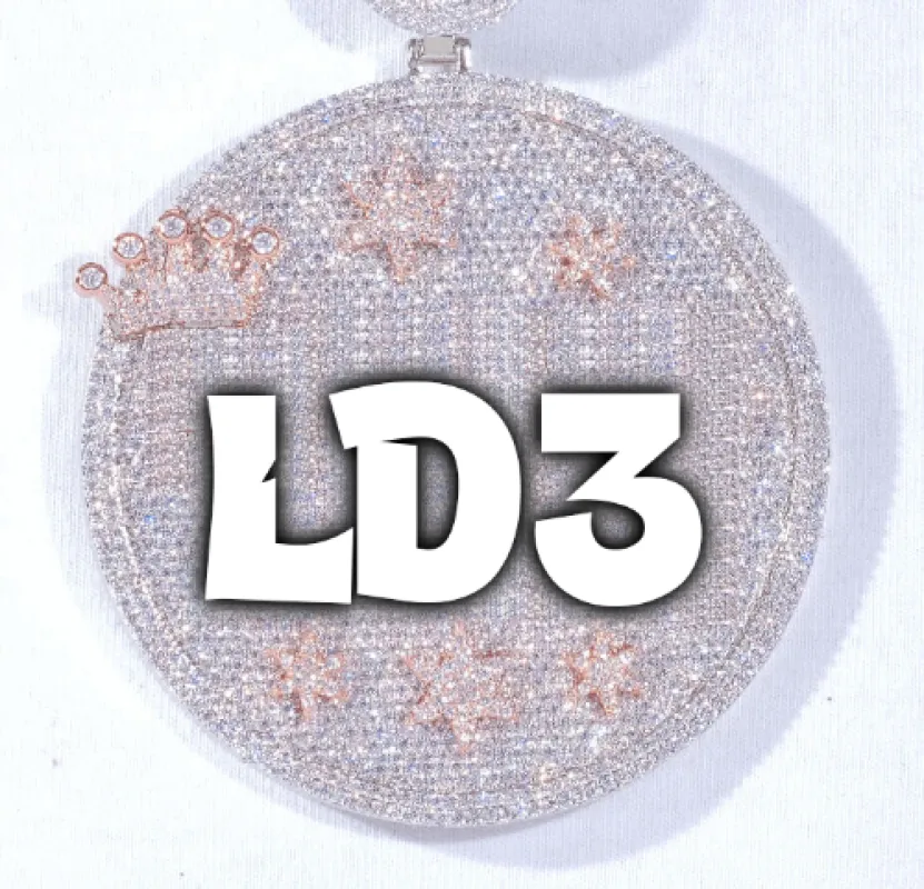 CUSTOM LETTER NECKLACE 3D BIG CROWN DISC made by The GUU Shop