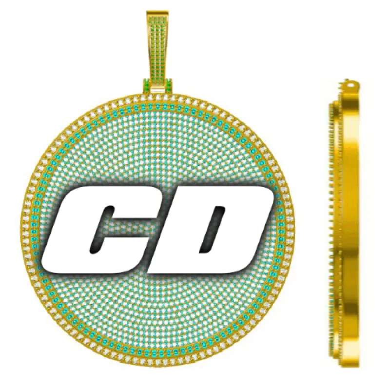 CUSTOM LETTER NECKLACE 3D BIG DISC made by The GUU Shop