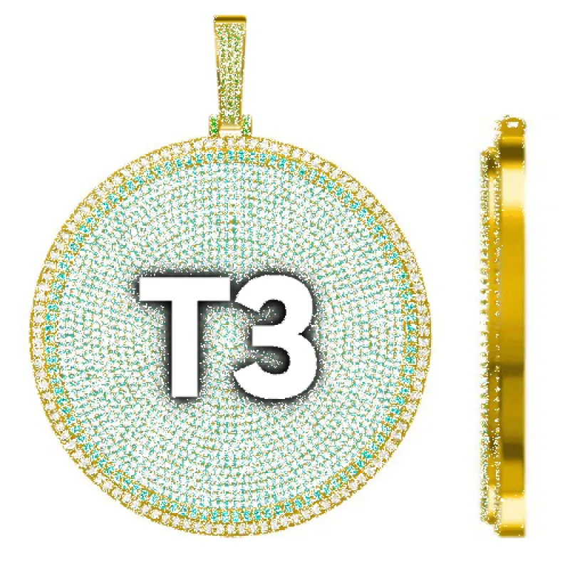 CUSTOM LETTER NECKLACE 3D BIG DISC made by The GUU Shop