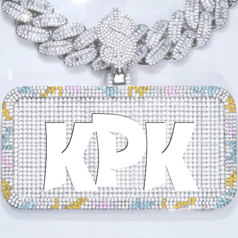 CUSTOM LETTER NECKLACE 3D COLORFUL SQUARE made by The GUU Shop