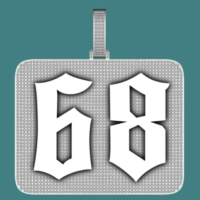 CUSTOM LETTER NECKLACE 3D BIG SQUARE made by The GUU Shop