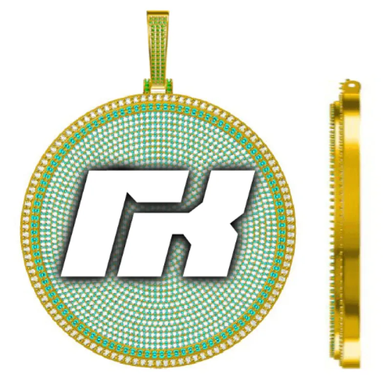 CUSTOM LETTER NECKLACE 3D BIG DISC made by The GUU Shop