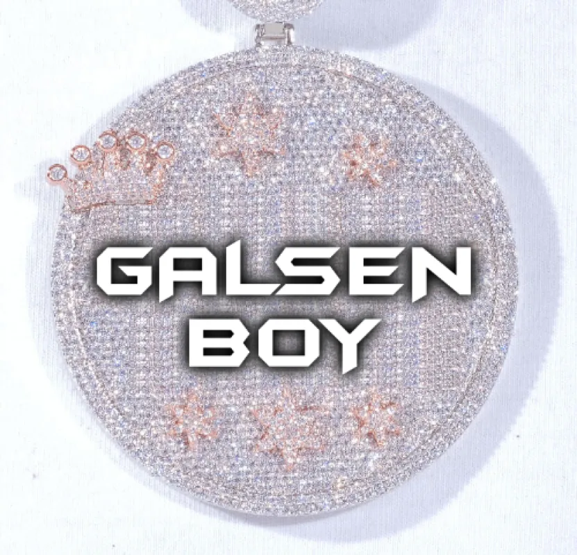 CUSTOM LETTER NECKLACE 3D BIG CROWN DISC made by The GUU Shop