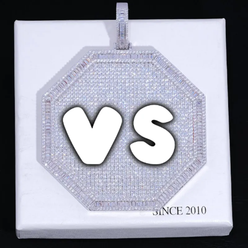 CUSTOM LETTER NECKLACE 3D BIG OCTAGON made by The GUU Shop