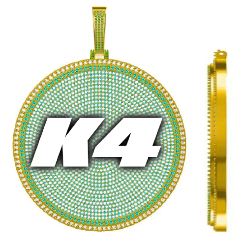 CUSTOM LETTER NECKLACE 3D BIG DISC made by The GUU Shop