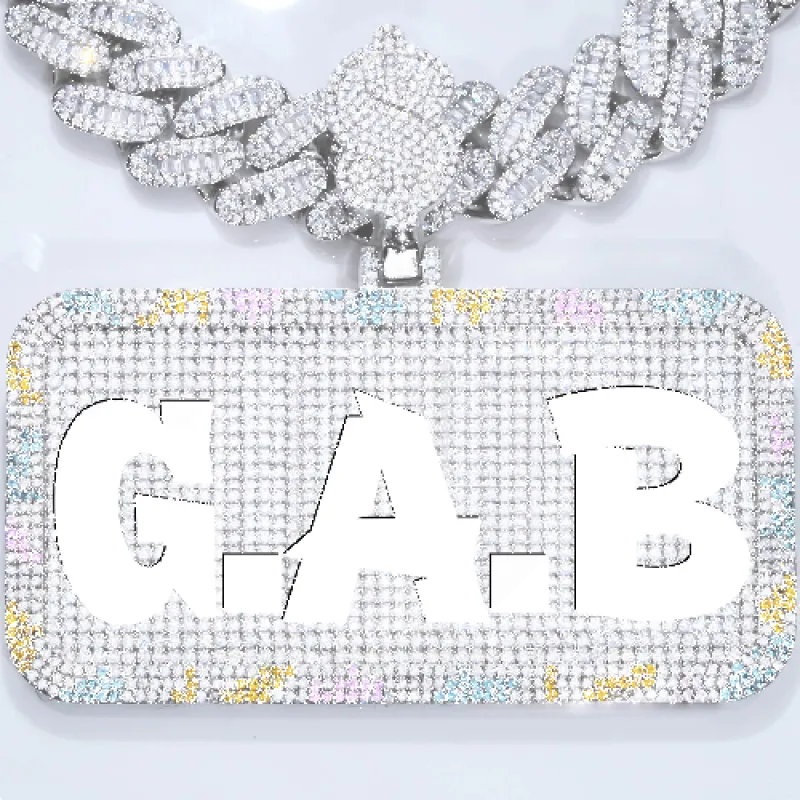 CUSTOM LETTER NECKLACE 3D COLORFUL SQUARE made by The GUU Shop