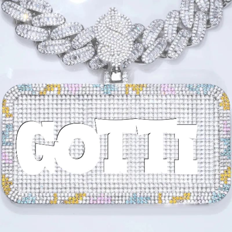 CUSTOM LETTER NECKLACE 3D COLORFUL SQUARE made by The GUU Shop
