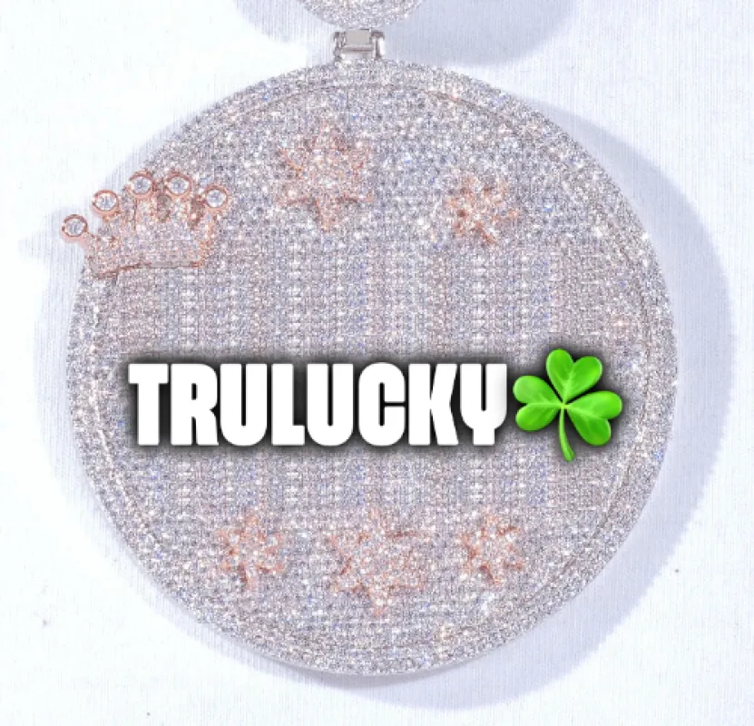 CUSTOM LETTER NECKLACE 3D BIG CROWN DISC made by The GUU Shop