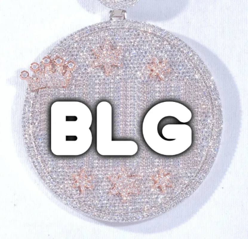 CUSTOM LETTER NECKLACE 3D BIG CROWN DISC made by The GUU Shop