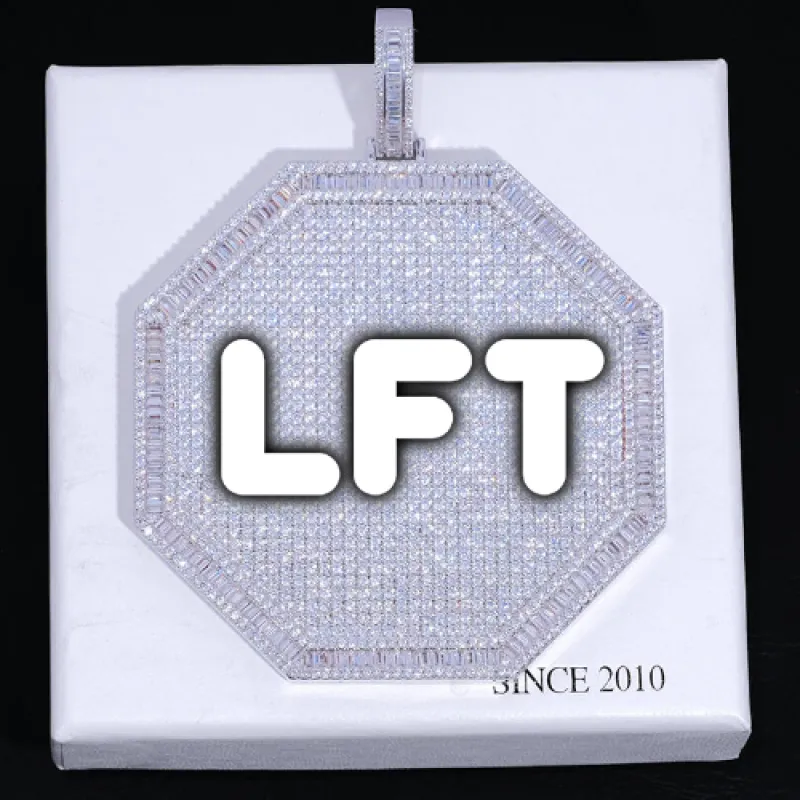 CUSTOM LETTER NECKLACE 3D BIG OCTAGON made by The GUU Shop