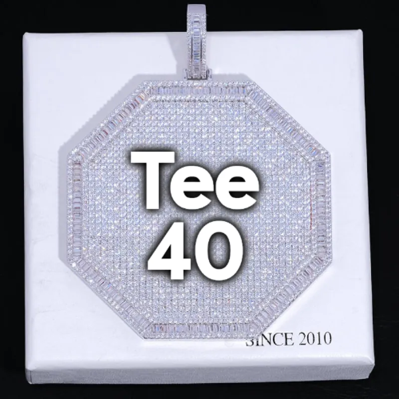 CUSTOM LETTER NECKLACE 3D BIG OCTAGON made by The GUU Shop