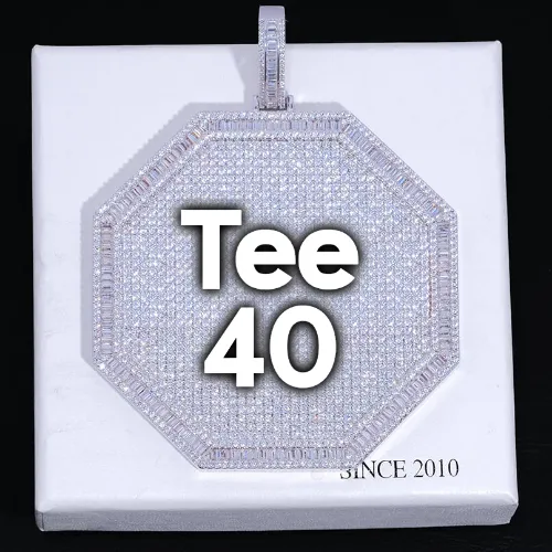 CUSTOM LETTER NECKLACE 3D BIG OCTAGON sold by The GUU Shop