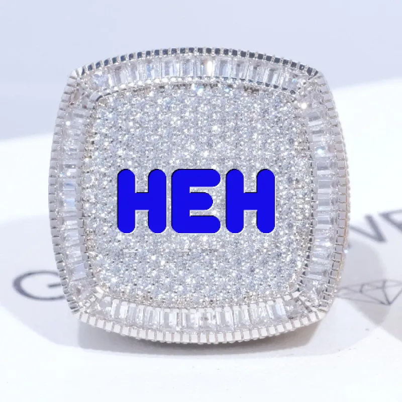 CUSTOM LETTER 3D ICED RING made by The GUU Shop