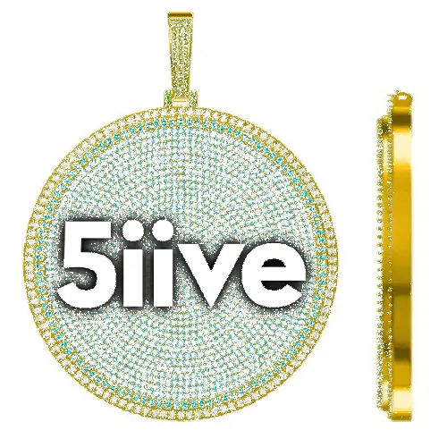 CUSTOM LETTER NECKLACE 3D BIG DISC sold by The GUU Shop