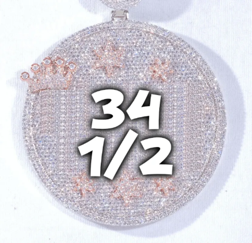 CUSTOM LETTER NECKLACE 3D BIG CROWN DISC made by The GUU Shop