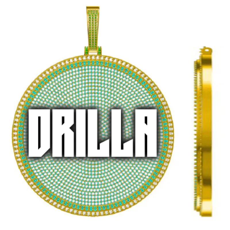 CUSTOM LETTER NECKLACE 3D BIG DISC made by The GUU Shop