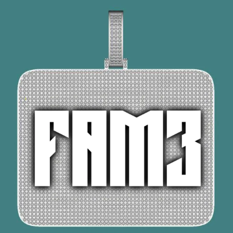 CUSTOM LETTER NECKLACE 3D BIG SQUARE made by The GUU Shop