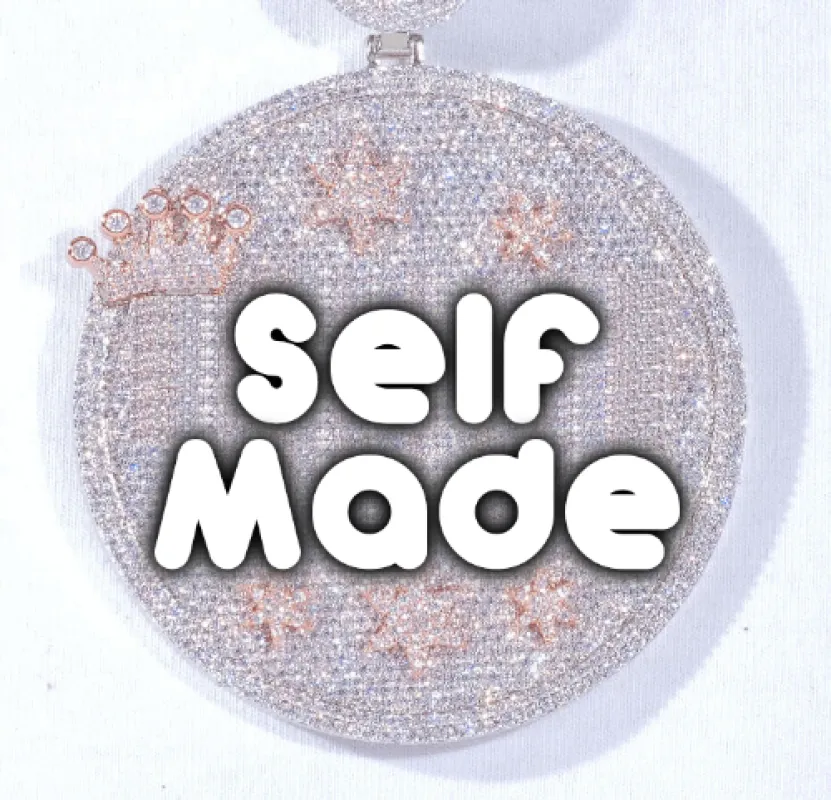 CUSTOM LETTER NECKLACE 3D BIG CROWN DISC made by The GUU Shop