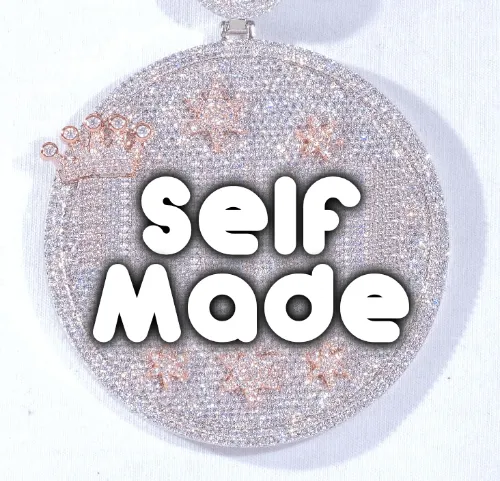 CUSTOM LETTER NECKLACE 3D BIG CROWN DISC sold by The GUU Shop