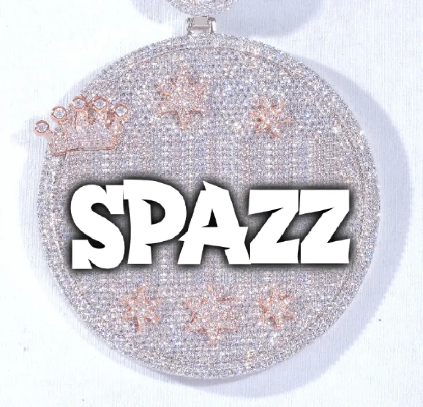 CUSTOM LETTER NECKLACE 3D BIG CROWN DISC made by The GUU Shop