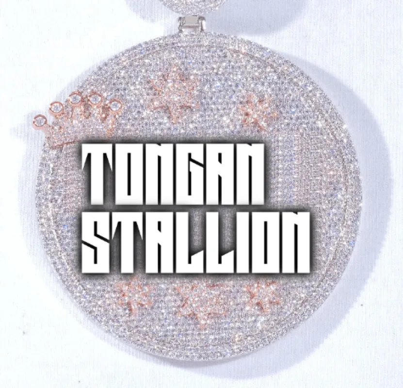 CUSTOM LETTER NECKLACE 3D BIG CROWN DISC made by The GUU Shop