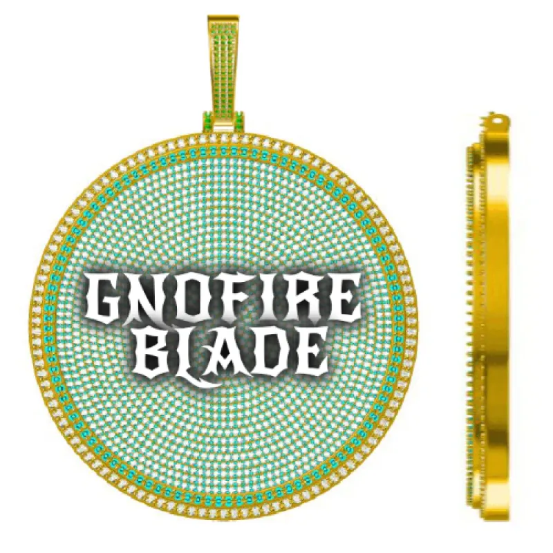 CUSTOM LETTER NECKLACE 3D BIG DISC made by The GUU Shop