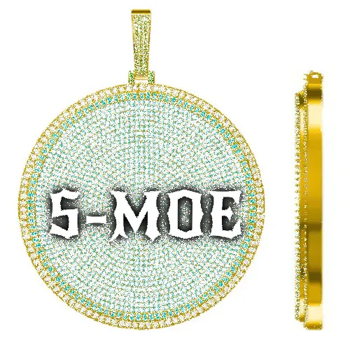 CUSTOM LETTER NECKLACE 3D BIG DISC sold by The GUU Shop