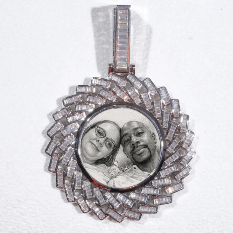 Large 3D Baguette Custom Picture Pendant made by The GUU Shop