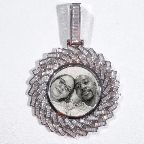 Large 3D Baguette Custom Picture Pendant sold by The GUU Shop