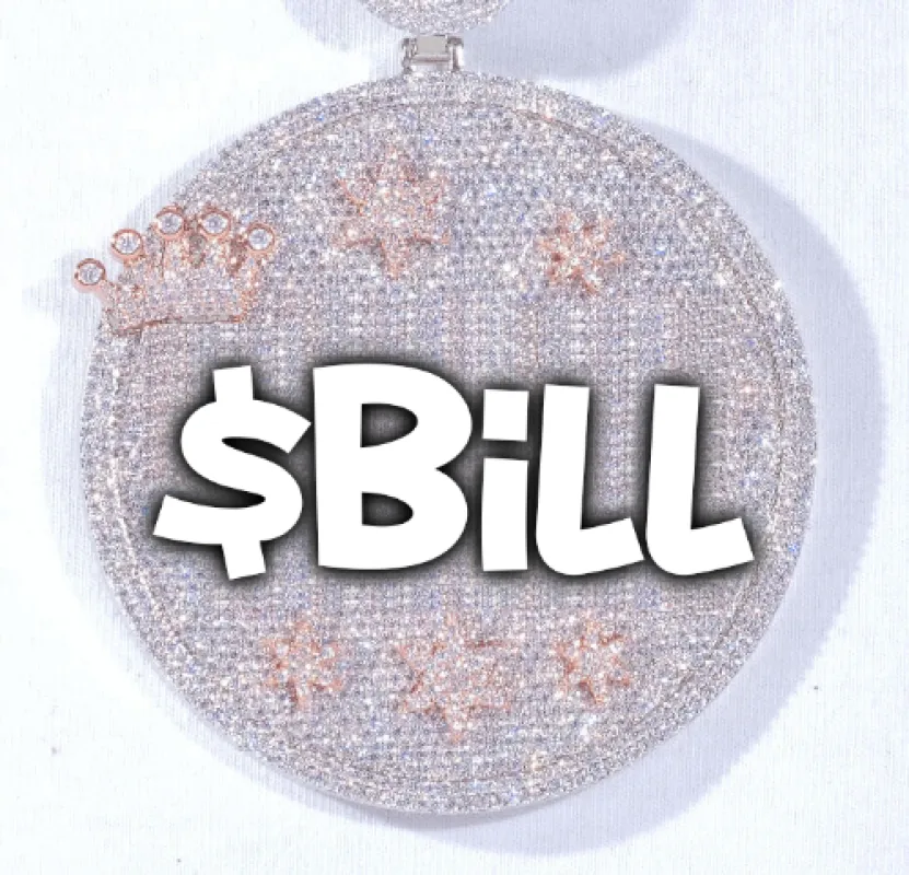 CUSTOM LETTER NECKLACE 3D BIG CROWN DISC made by The GUU Shop