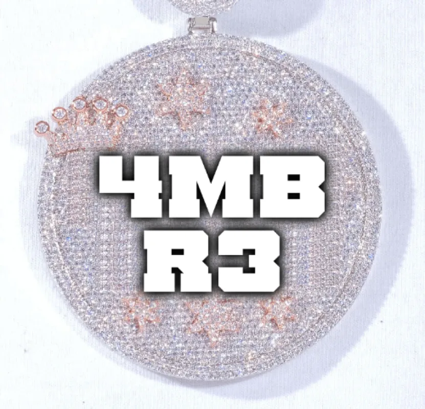 CUSTOM LETTER NECKLACE 3D BIG CROWN DISC made by The GUU Shop