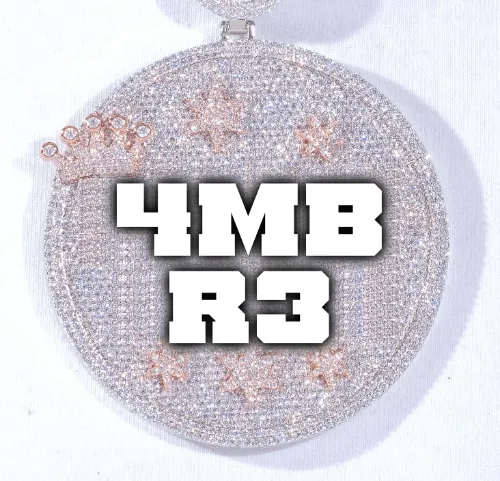 CUSTOM LETTER NECKLACE 3D BIG CROWN DISC sold by The GUU Shop