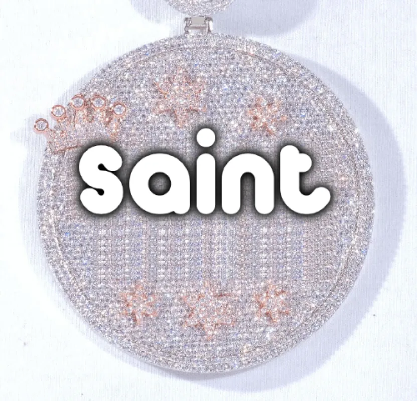 CUSTOM LETTER NECKLACE 3D BIG CROWN DISC made by The GUU Shop