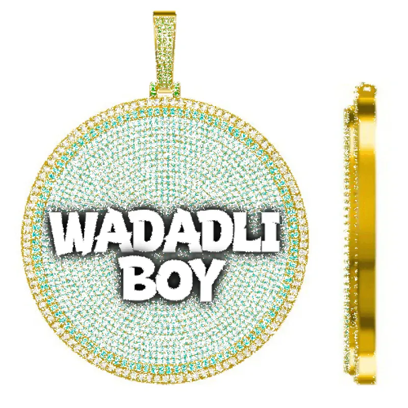 CUSTOM LETTER NECKLACE 3D BIG DISC made by The GUU Shop