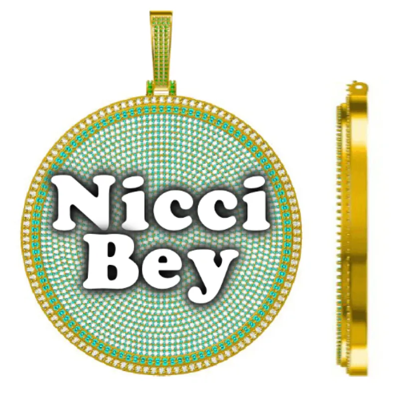 CUSTOM LETTER NECKLACE 3D BIG DISC made by The GUU Shop